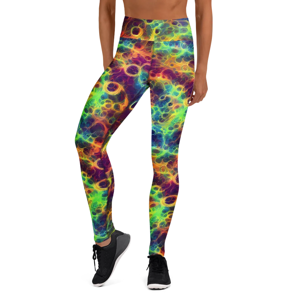 Neon Whorl on Yoga Leggings — Front