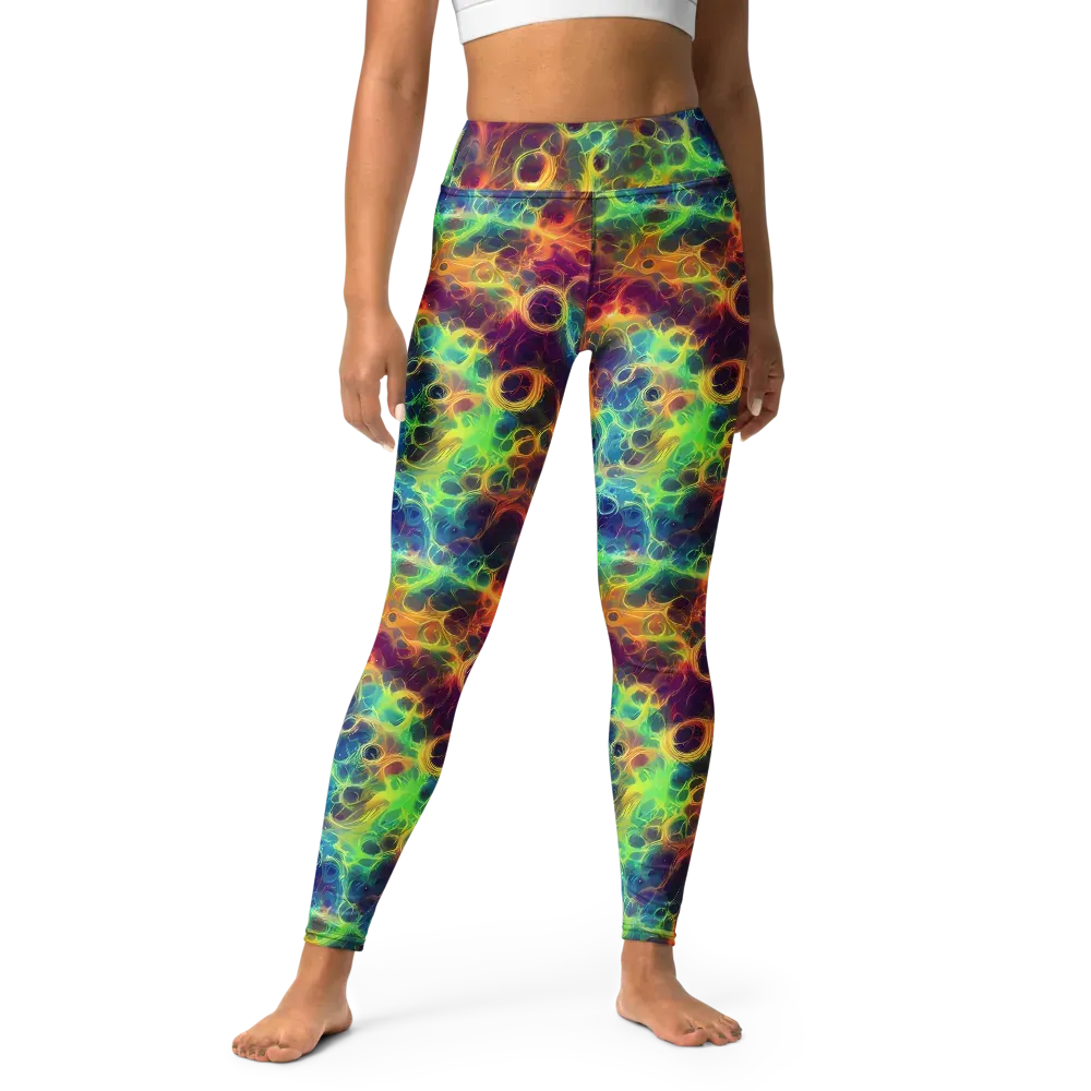 Neon Whorl on Yoga Leggings — Front
