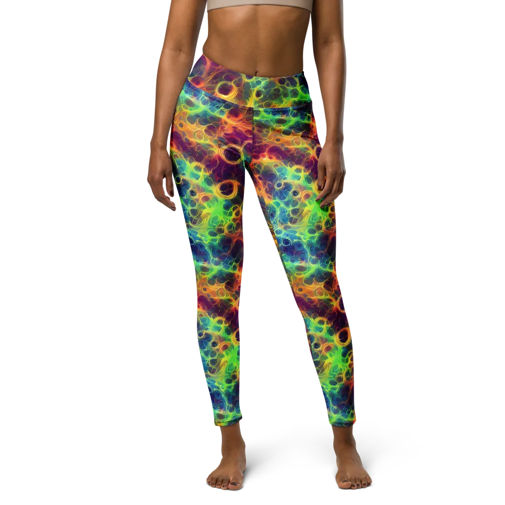 Neon Whorl on Yoga Leggings — Front
