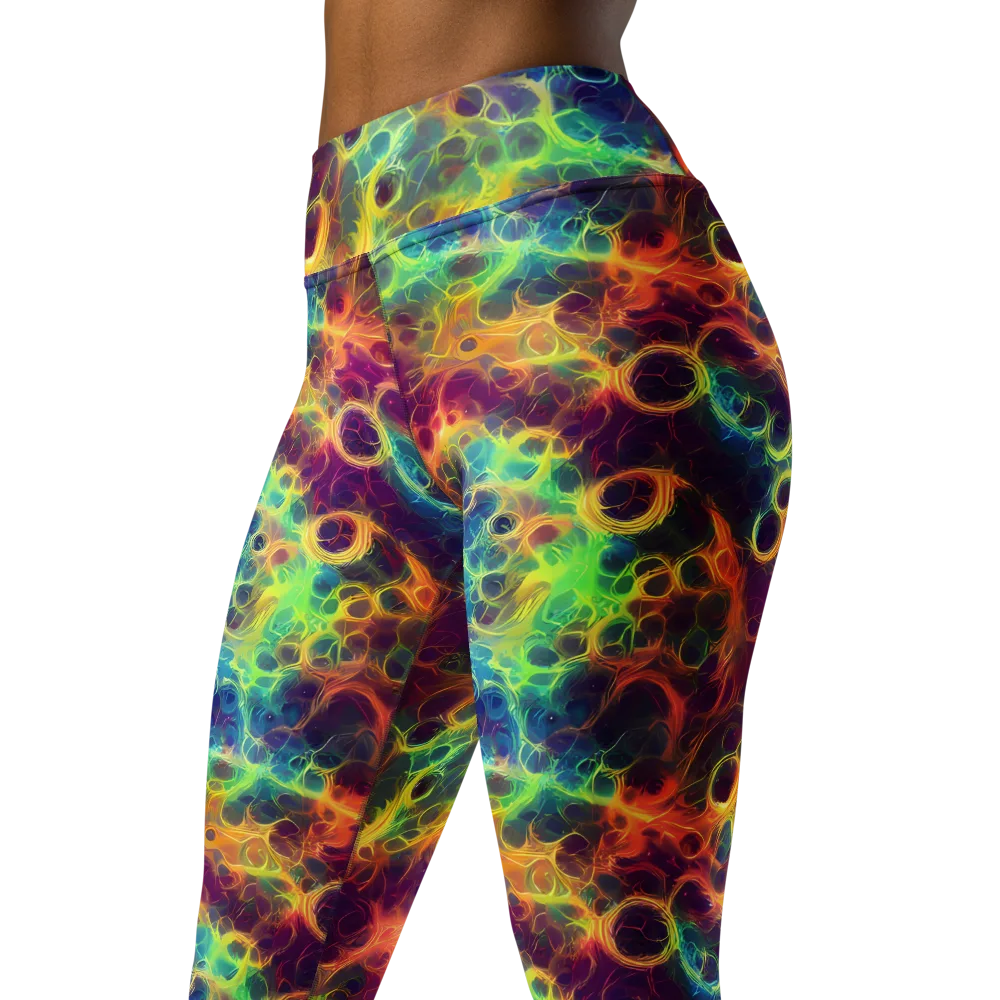 Neon Whorl on Yoga Leggings — Left Front