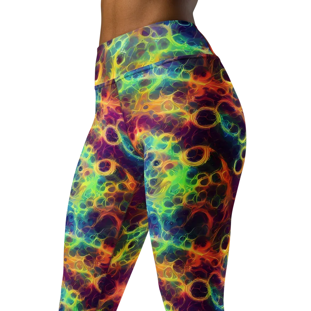 Neon Whorl on Yoga Leggings — Left Front
