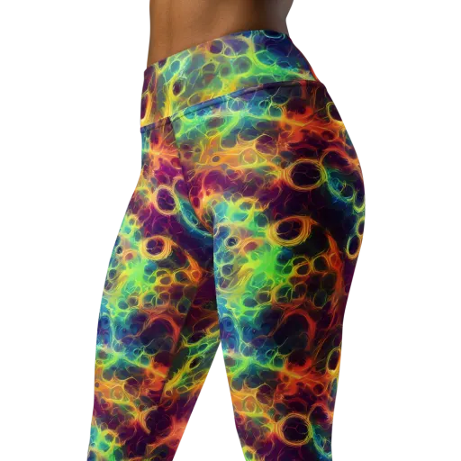 Neon Whorl on a Yoga Leggings