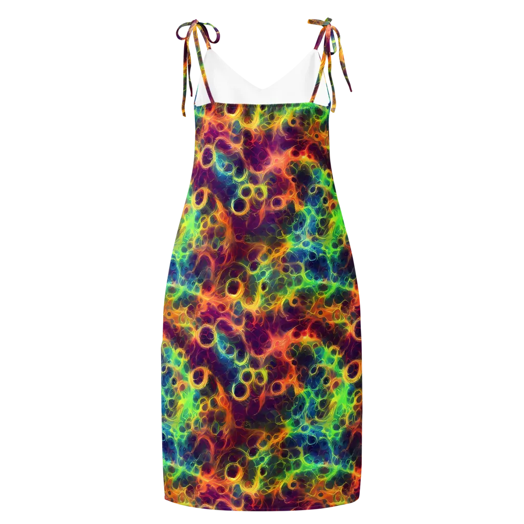 Neon Whorl on Slip Dress — Back