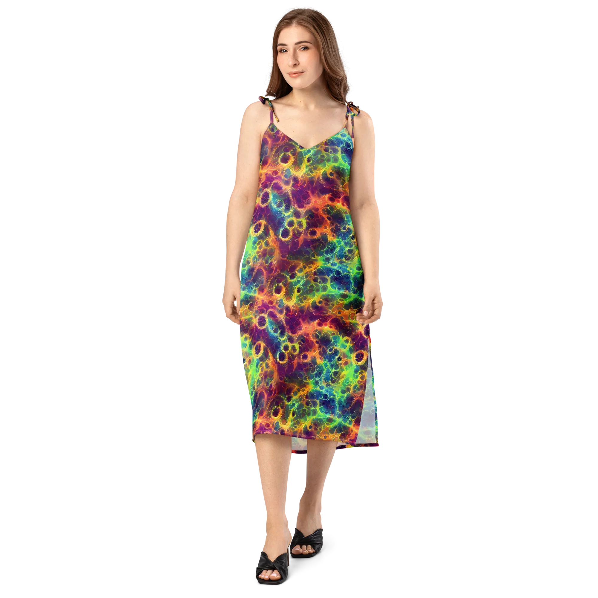 Neon Whorl on Slip Dress — Front
