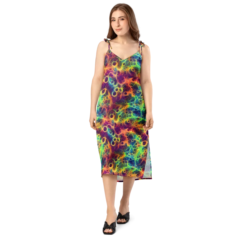 Neon Whorl on Slip Dress — Front