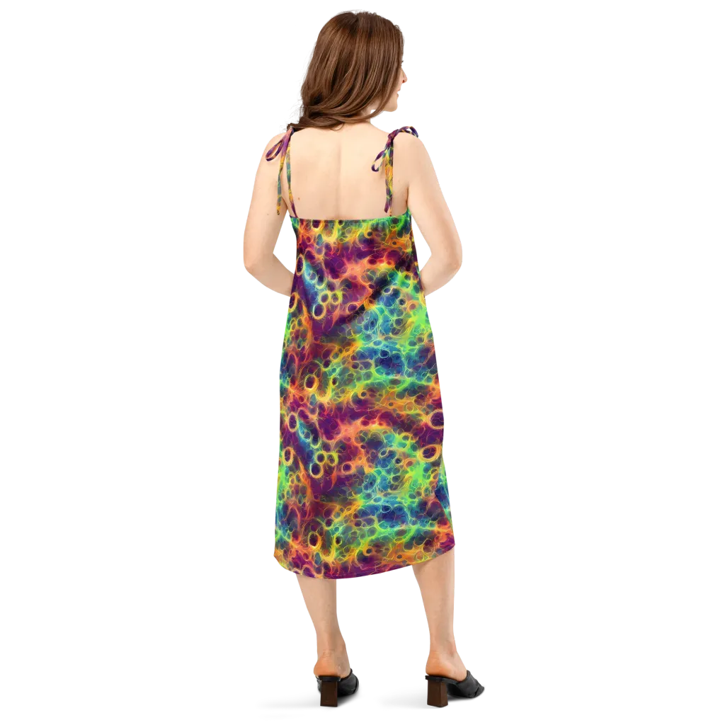 Neon Whorl on Slip Dress — Back
