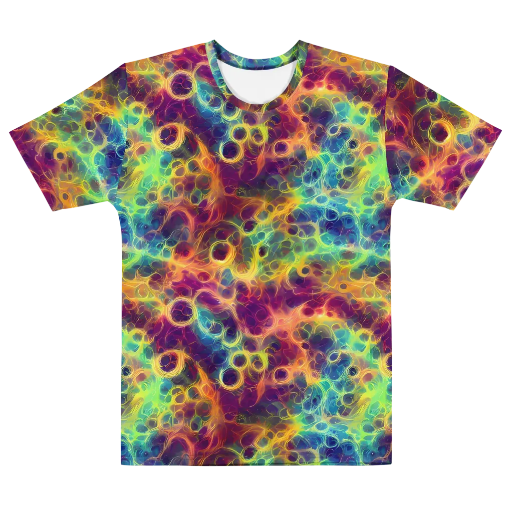 Neon Whorl on Men's Cotton Crew Neck T-Shirt — Front