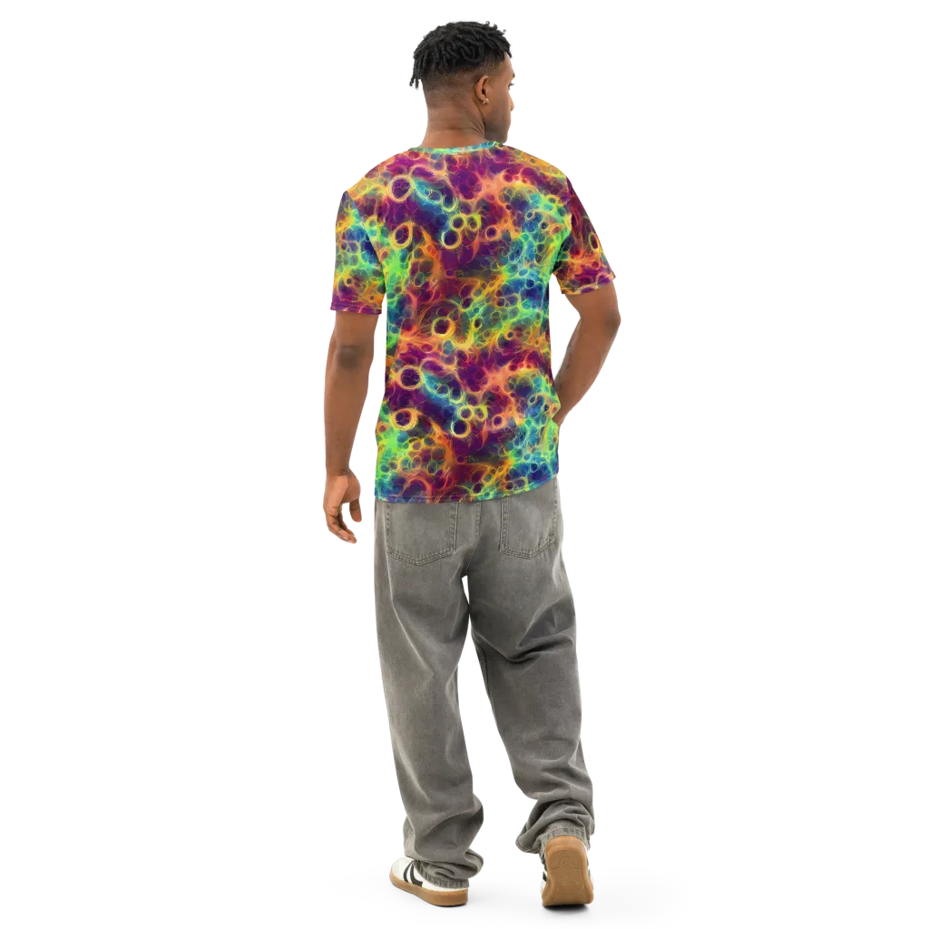 Neon Whorl on Men's Cotton Crew Neck T-Shirt — Back