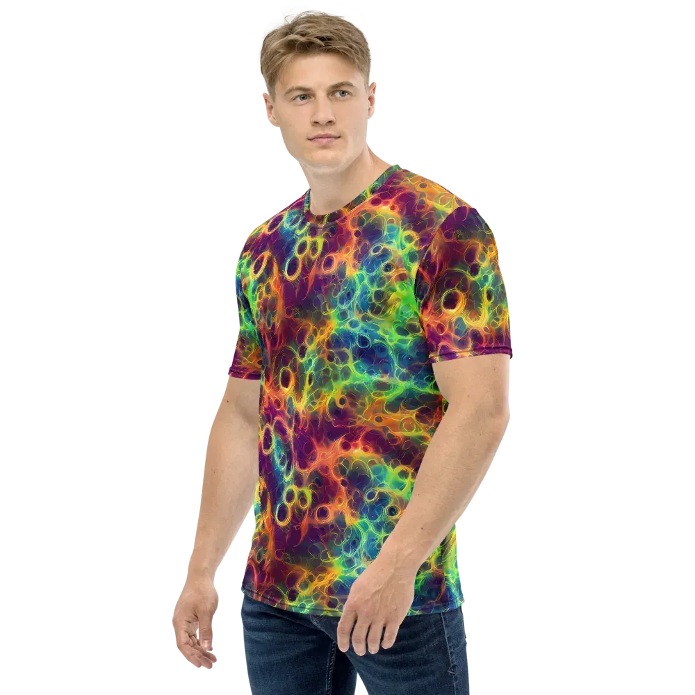 Neon Whorl on Men's Crew Neck T-Shirt — Left