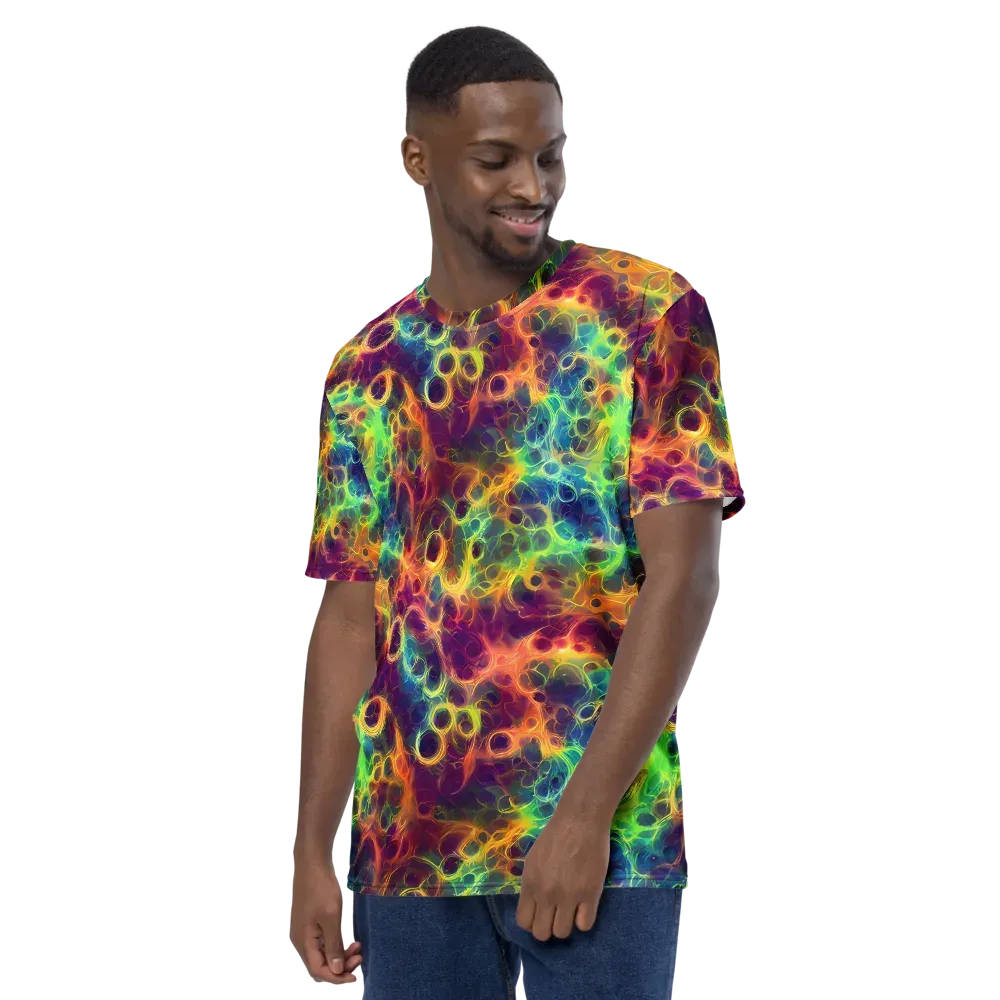 Neon Whorl on Men's Crew Neck T-Shirt — Left