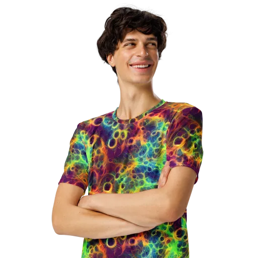 Neon Whorl on a Men's Crew Neck T-Shirt