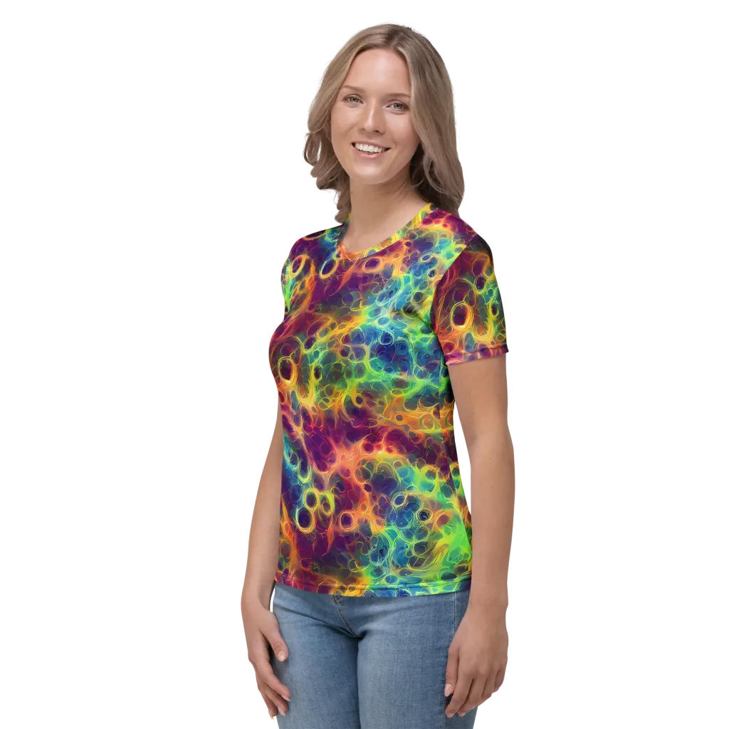 Neon Whorl on Women's Crew Neck T-Shirt — Left