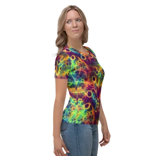 Neon Whorl on a Women's Crew Neck T-Shirt