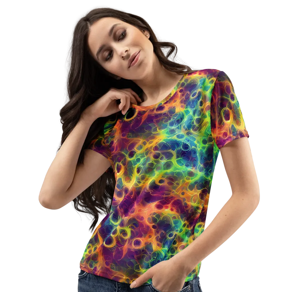 Neon Whorl on Women's Crew Neck T-Shirt — Left Front
