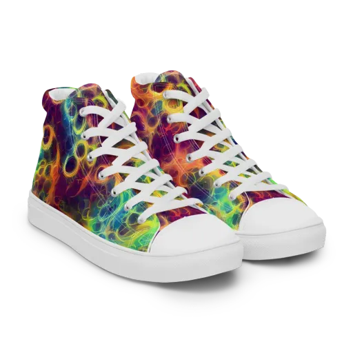 Neon Whorl on a Women's High Top Canvas Shoes