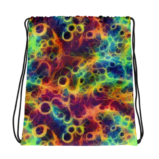Neon Whorl on a Drawstring Bag
