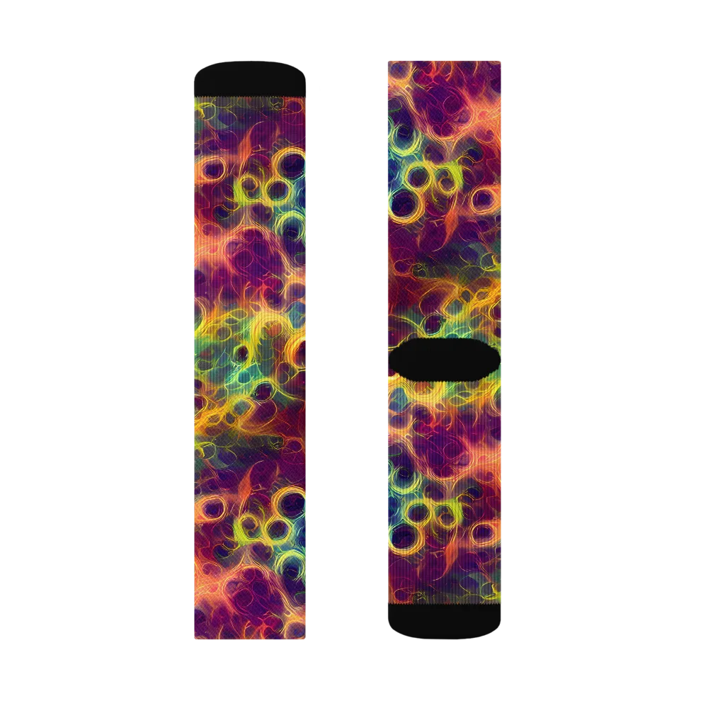 Neon Whorl on Socks — Left Sock