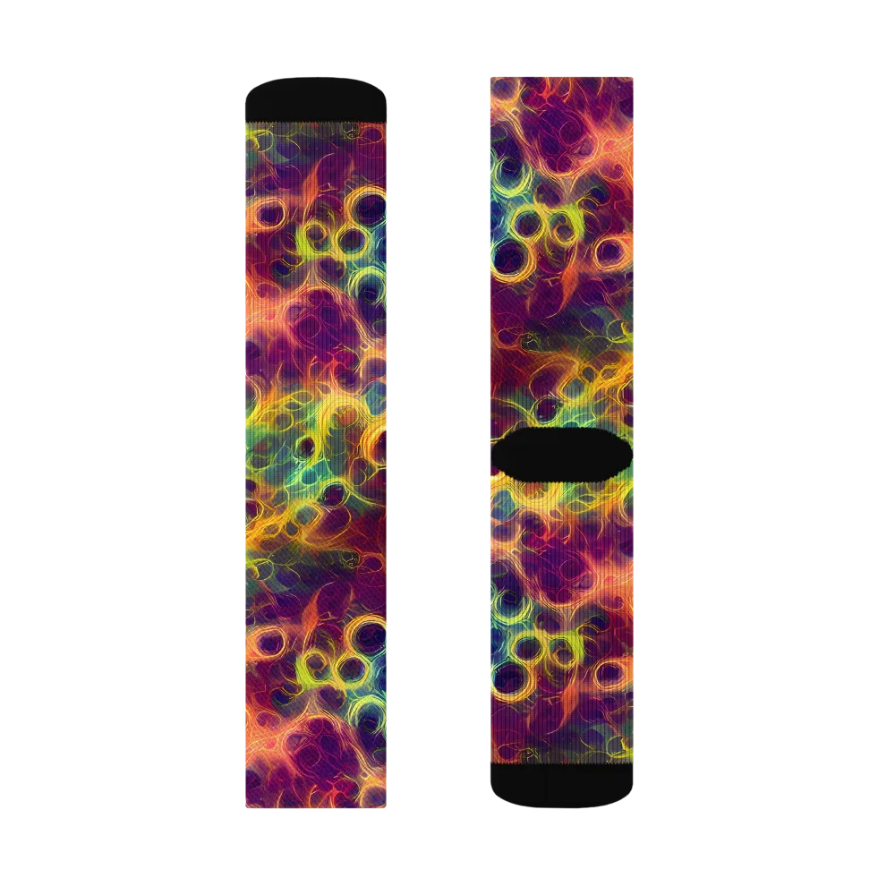 Neon Whorl on Socks — Right Sock