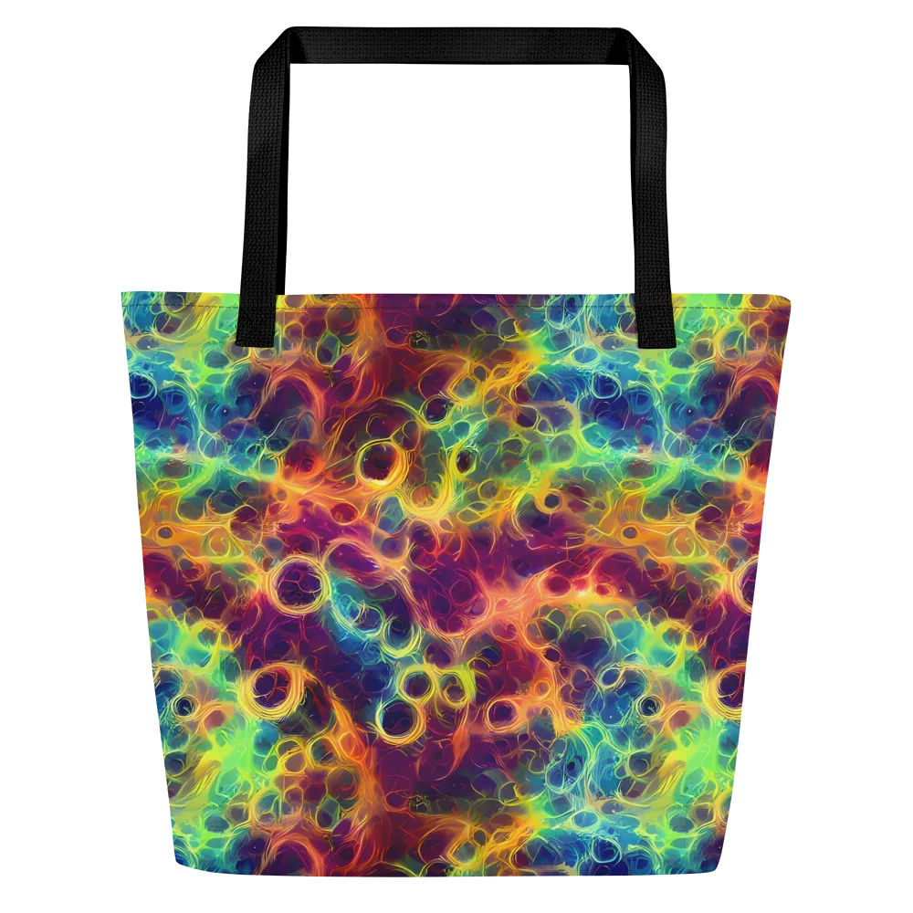Neon Whorl on Large Tote Bag W/ Pocket — Front