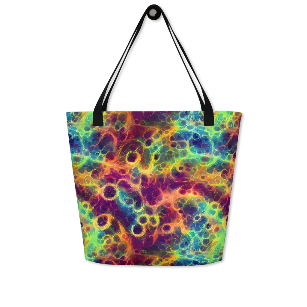 Neon Whorl on Large Tote Bag W/ Pocket — Front