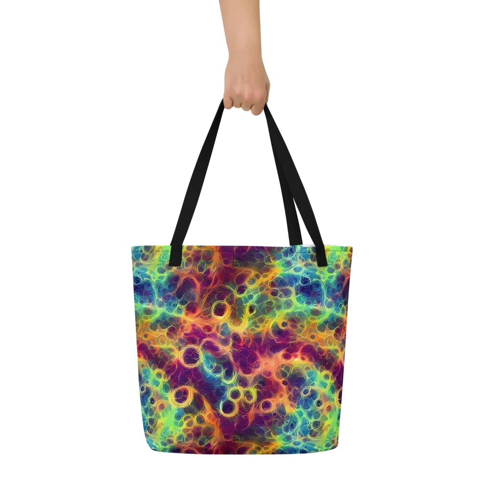 Neon Whorl on Large Tote Bag W/ Pocket — Front