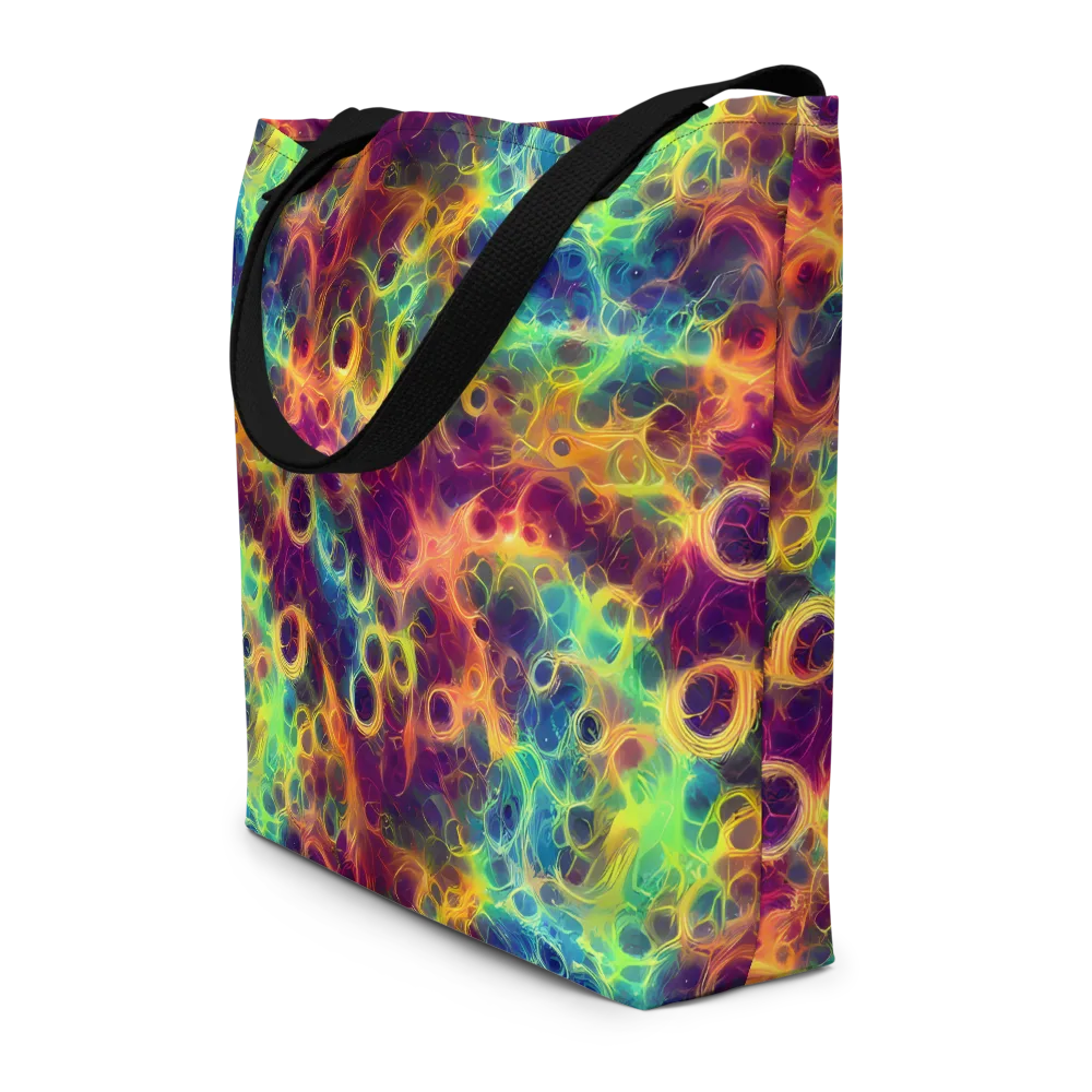 Neon Whorl on Large Tote Bag W/ Pocket — Front