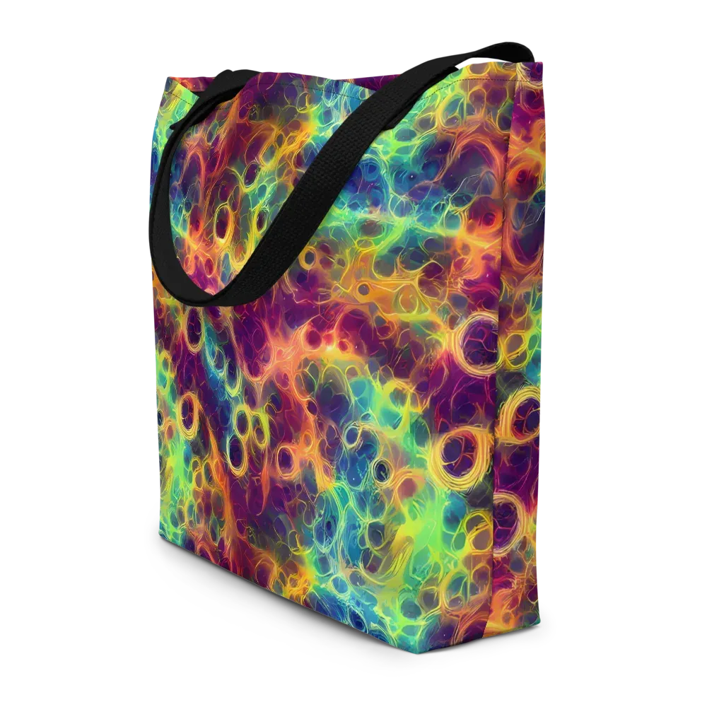 Neon Whorl on Large Tote Bag W/ Pocket — Front