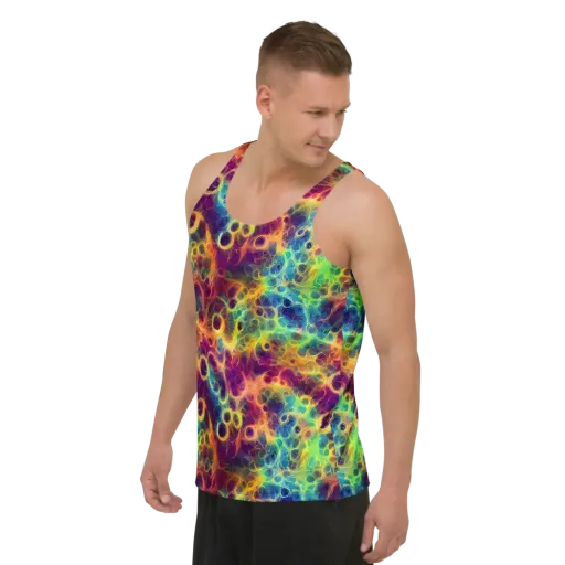 Neon Whorl on a Men's Tank Top