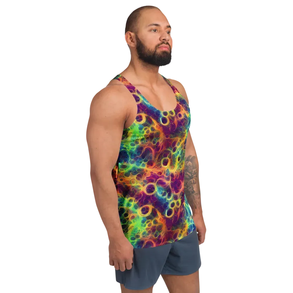 Neon Whorl on Men's Tank Top — Right Front