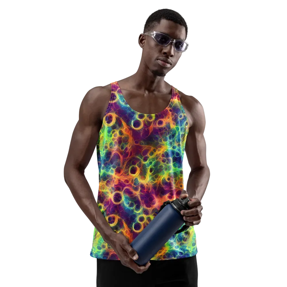 Neon Whorl on Men's Tank Top — Front