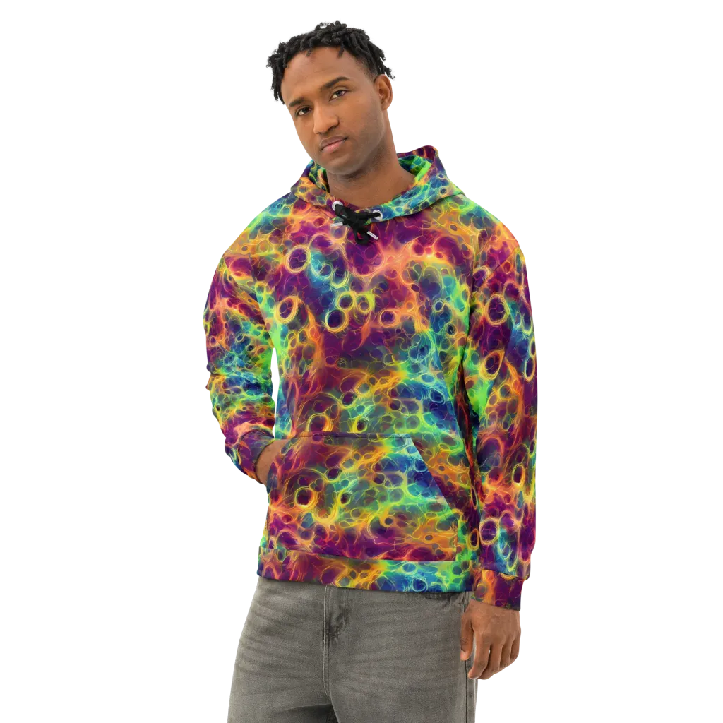 Neon Whorl on Cotton Hoodie — Left Front