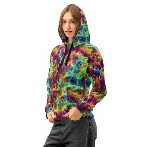 Neon Whorl on a Cotton Hoodie