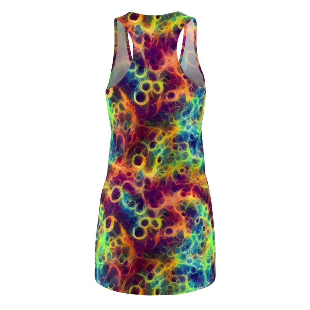 Neon Whorl on Racerback Dress — Back
