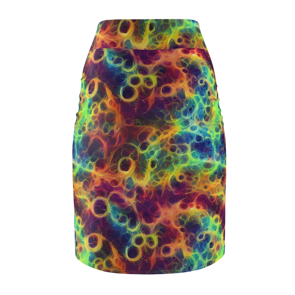Neon Whorl on Pencil Skirt — Back