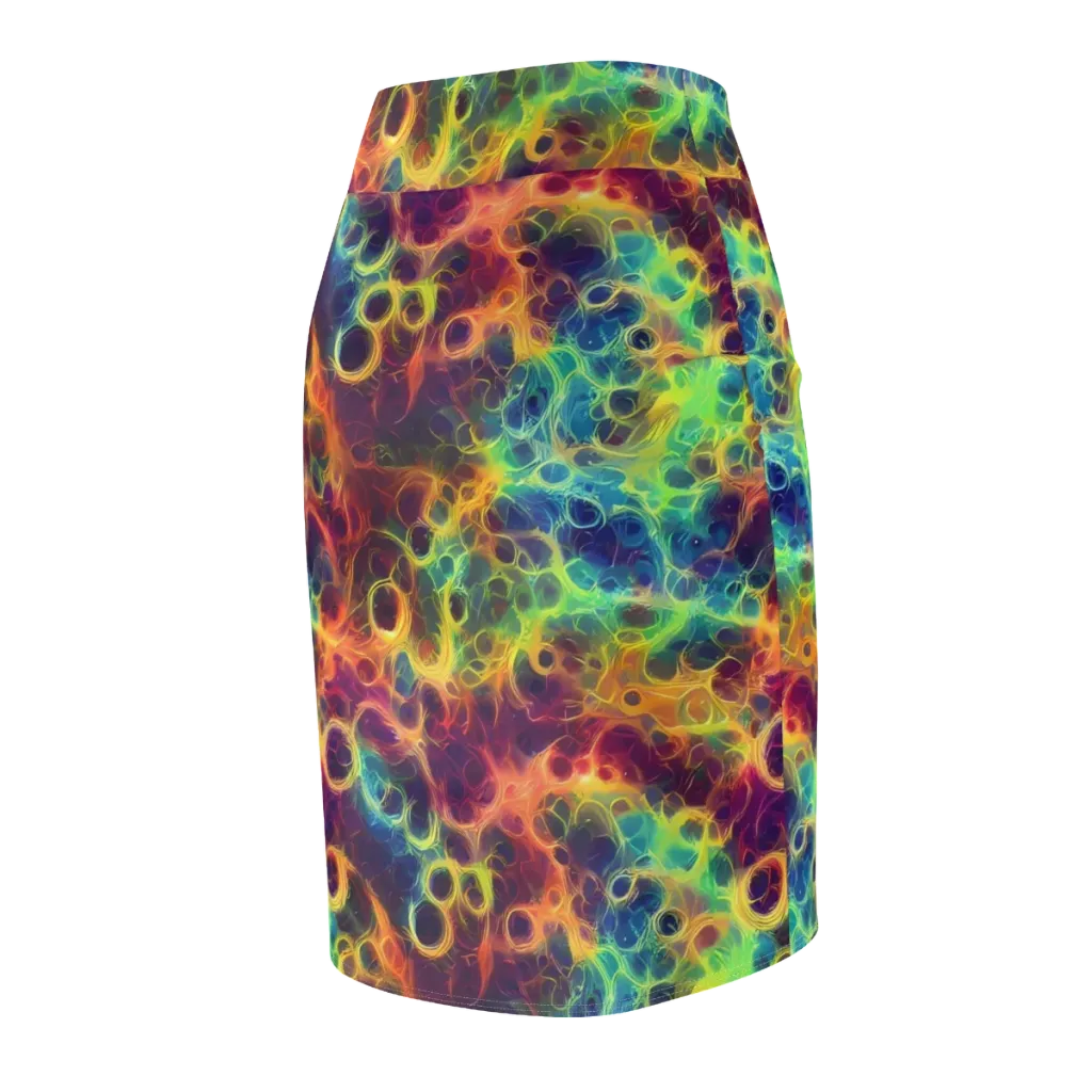 Neon Whorl on Pencil Skirt — Back Side