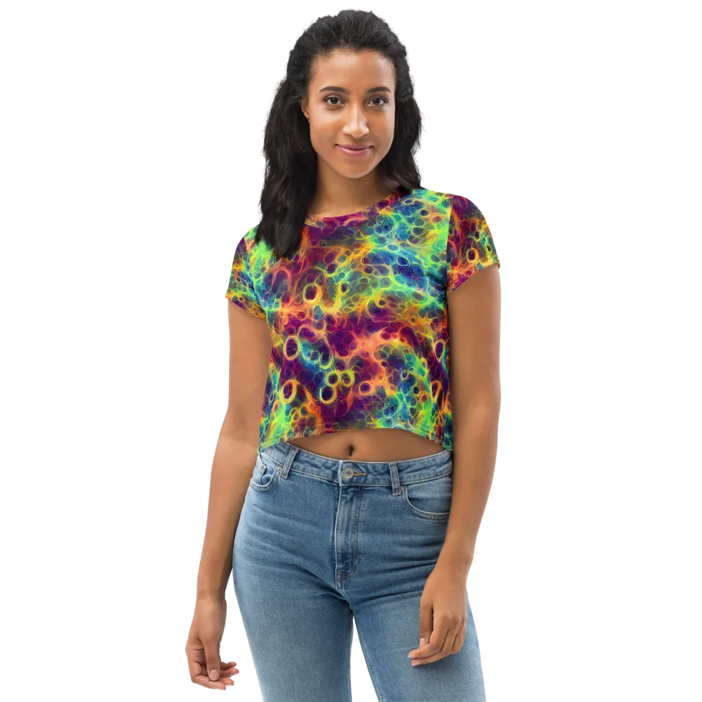 Neon Whorl on Crop Tee — Front