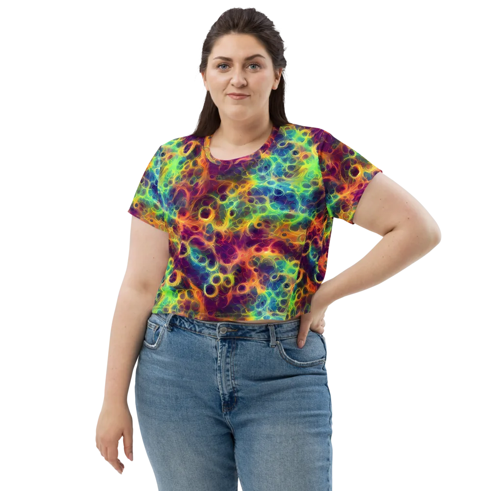 Neon Whorl on Crop Tee — Front