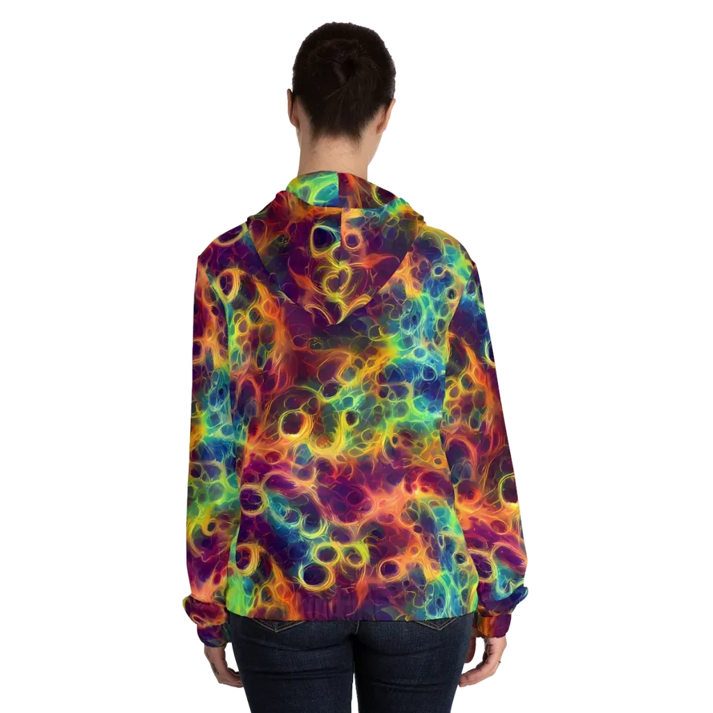 Neon Whorl on Women's Full-Zip Hoodie — Back On Person