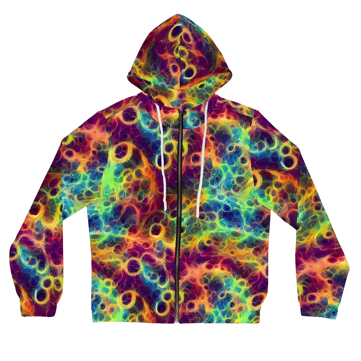 Neon Whorl on Women's Full-Zip Hoodie — Front