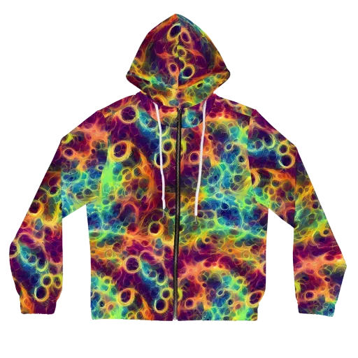Neon Whorl on a Women's Full-Zip Hoodie