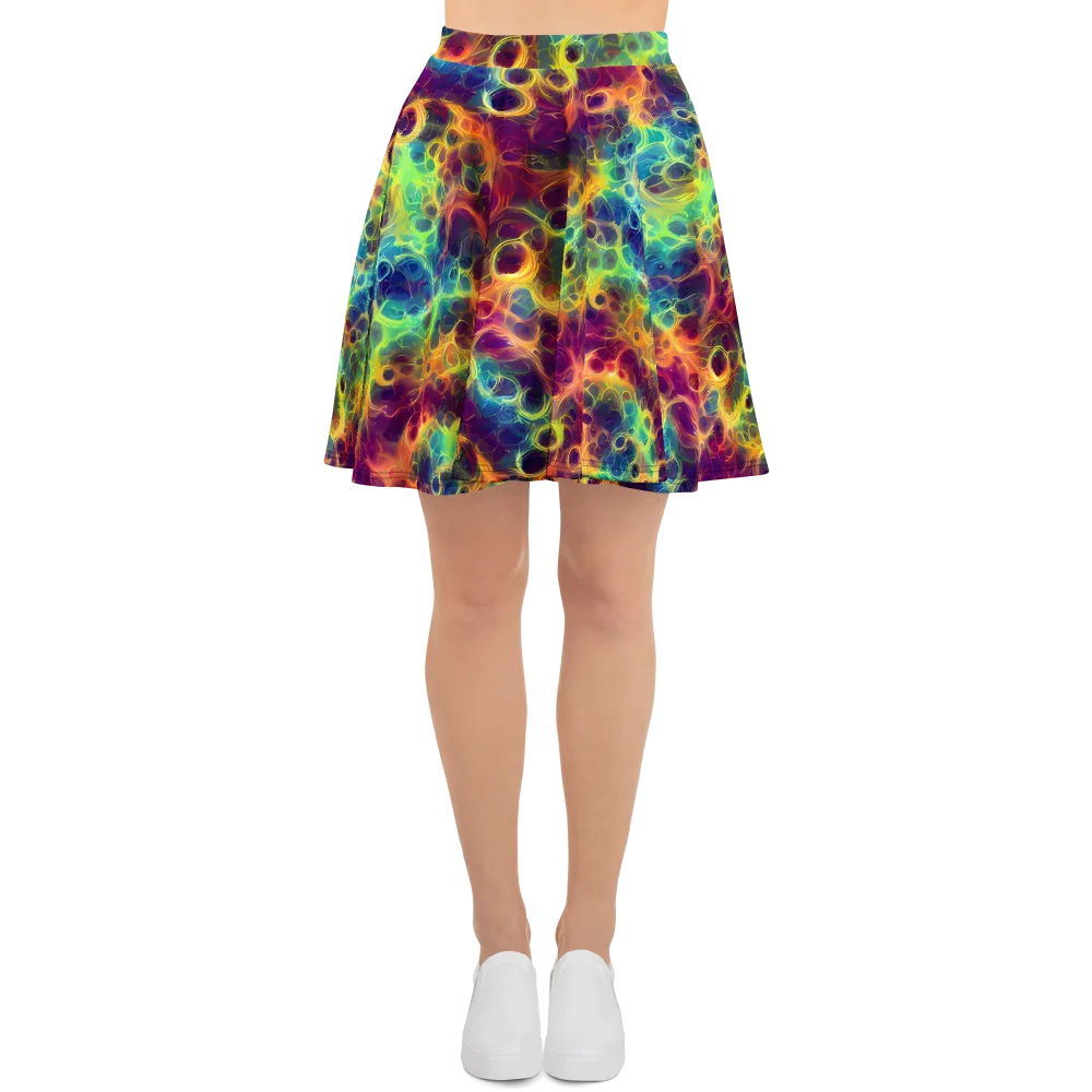 Neon Whorl on Skater Skirt — Front