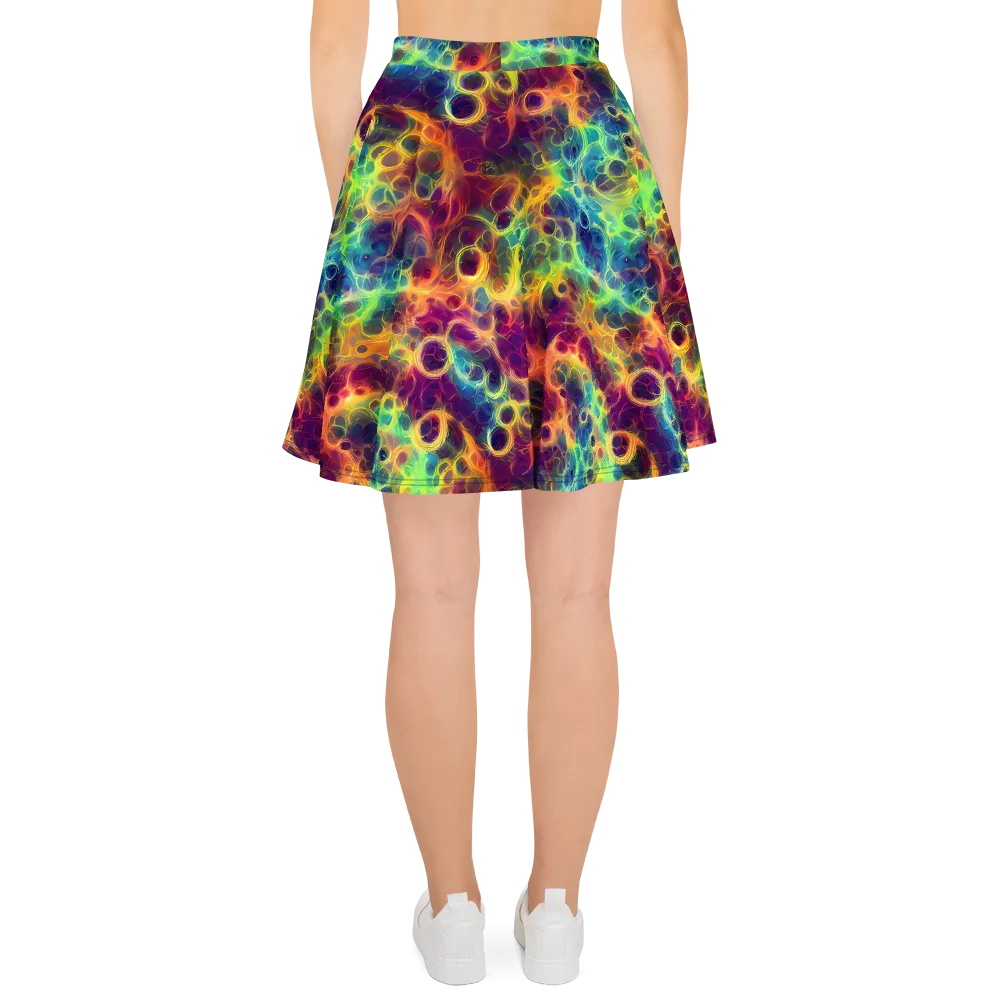 Neon Whorl on Skater Skirt — Back