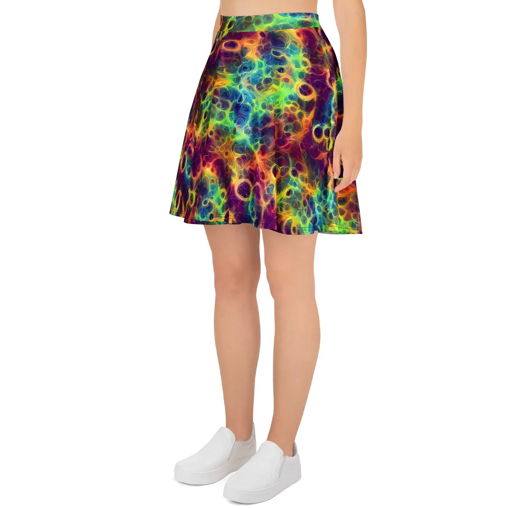 Neon Whorl on Skater Skirt — Left