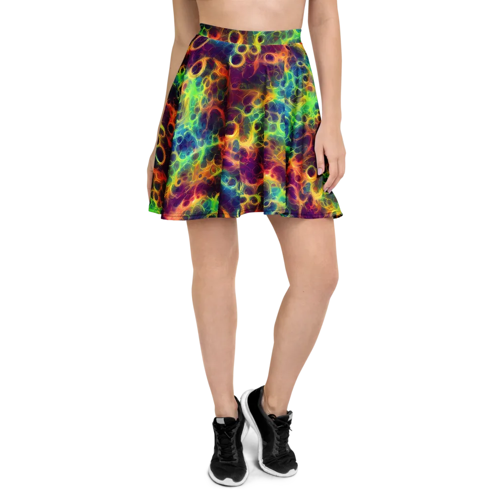 Neon Whorl on Skater Skirt — Front