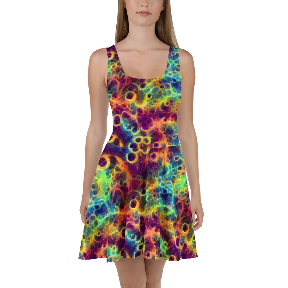 Neon Whorl on Skater Dress — Front