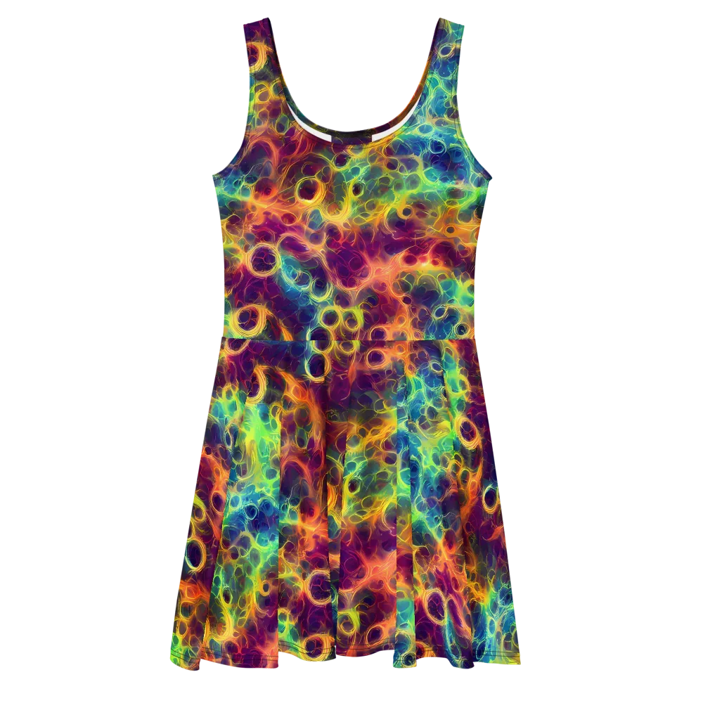 Neon Whorl on Skater Dress — Front
