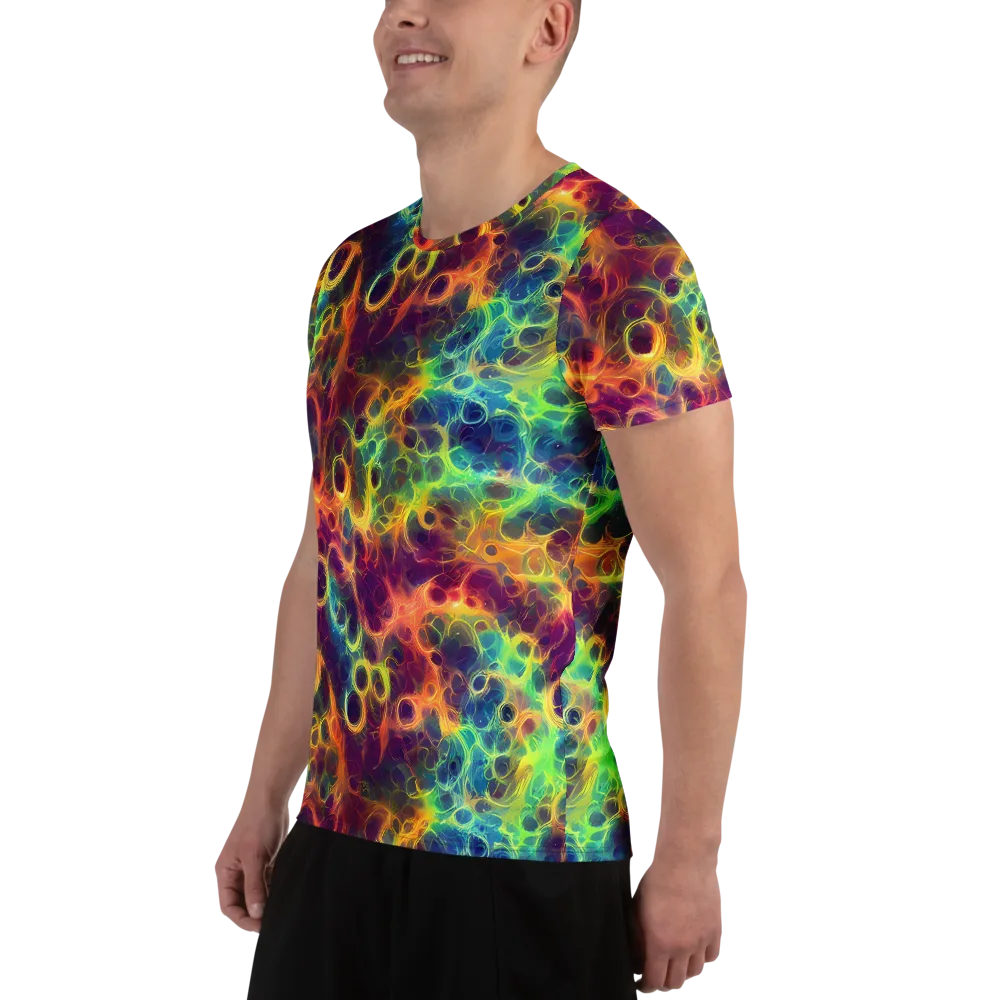 Neon Whorl on Men's Athletic T-Shirt — Left