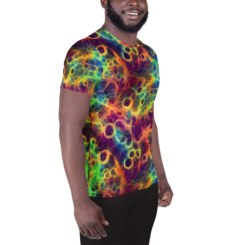 Neon Whorl on Men's Athletic T-Shirt — Right