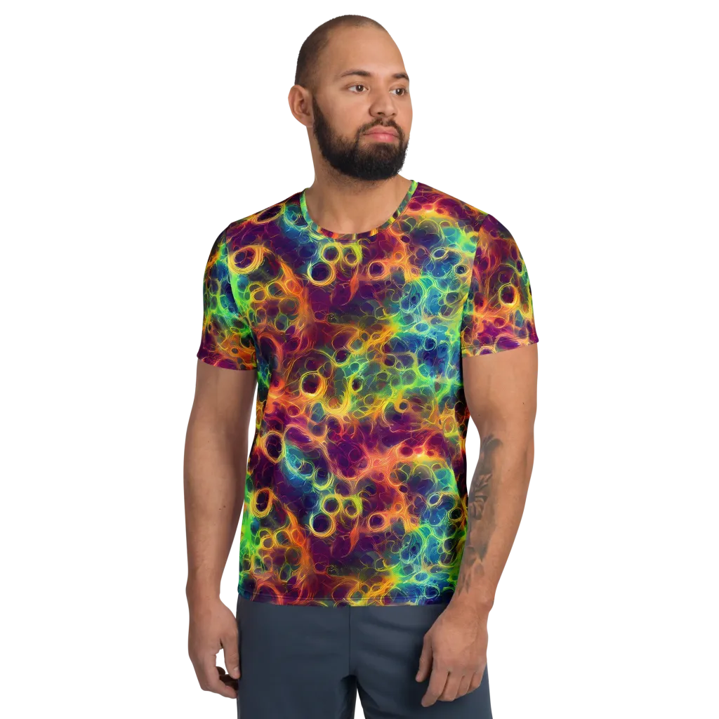 Neon Whorl on Men's Athletic T-Shirt — Front