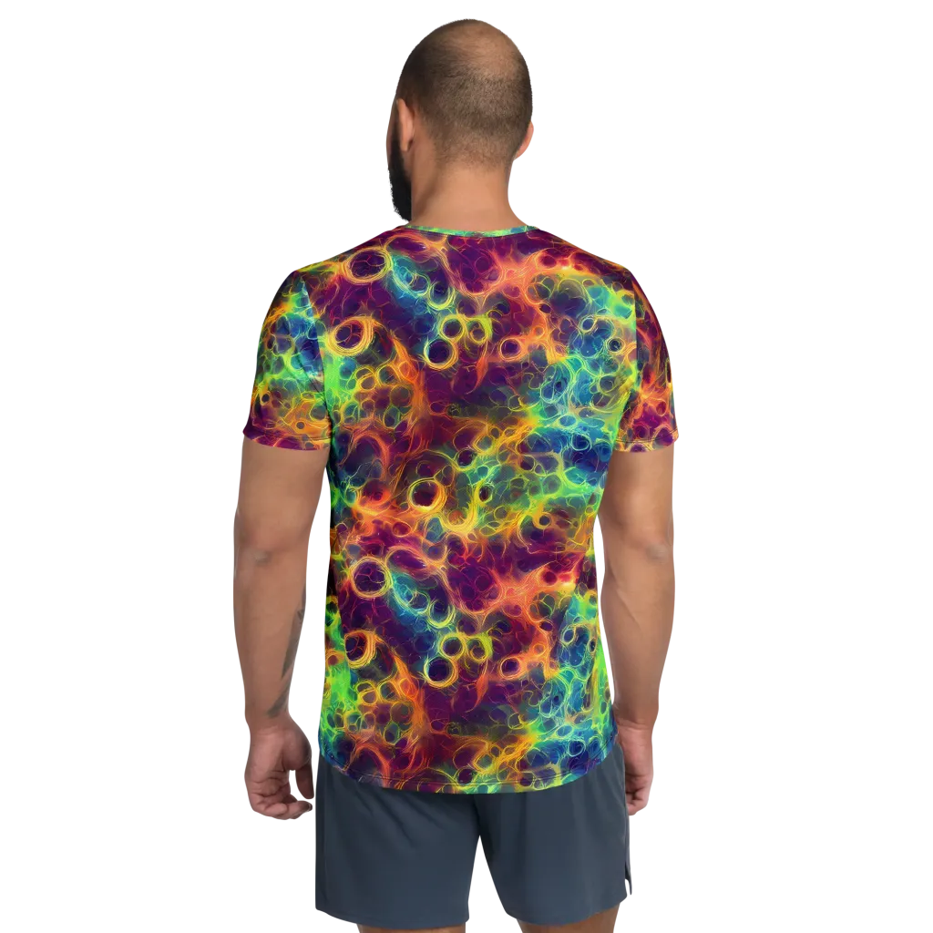 Neon Whorl on Men's Athletic T-Shirt — Back